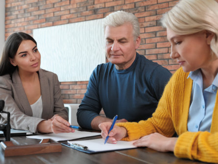 Woman signing contract