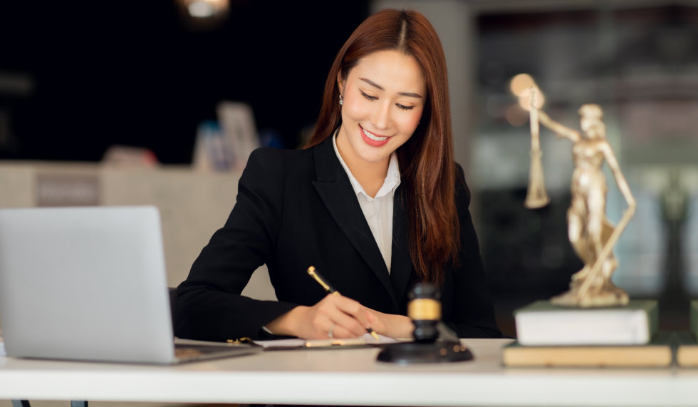 Woman signing contract